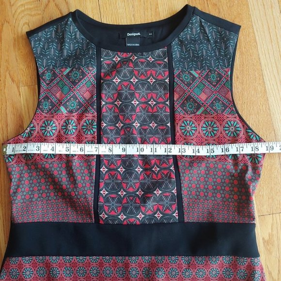 [SOLD] Desigual Birmania Woven Sleeveless Geometric Design Shift Dress - Picture 11 of 16